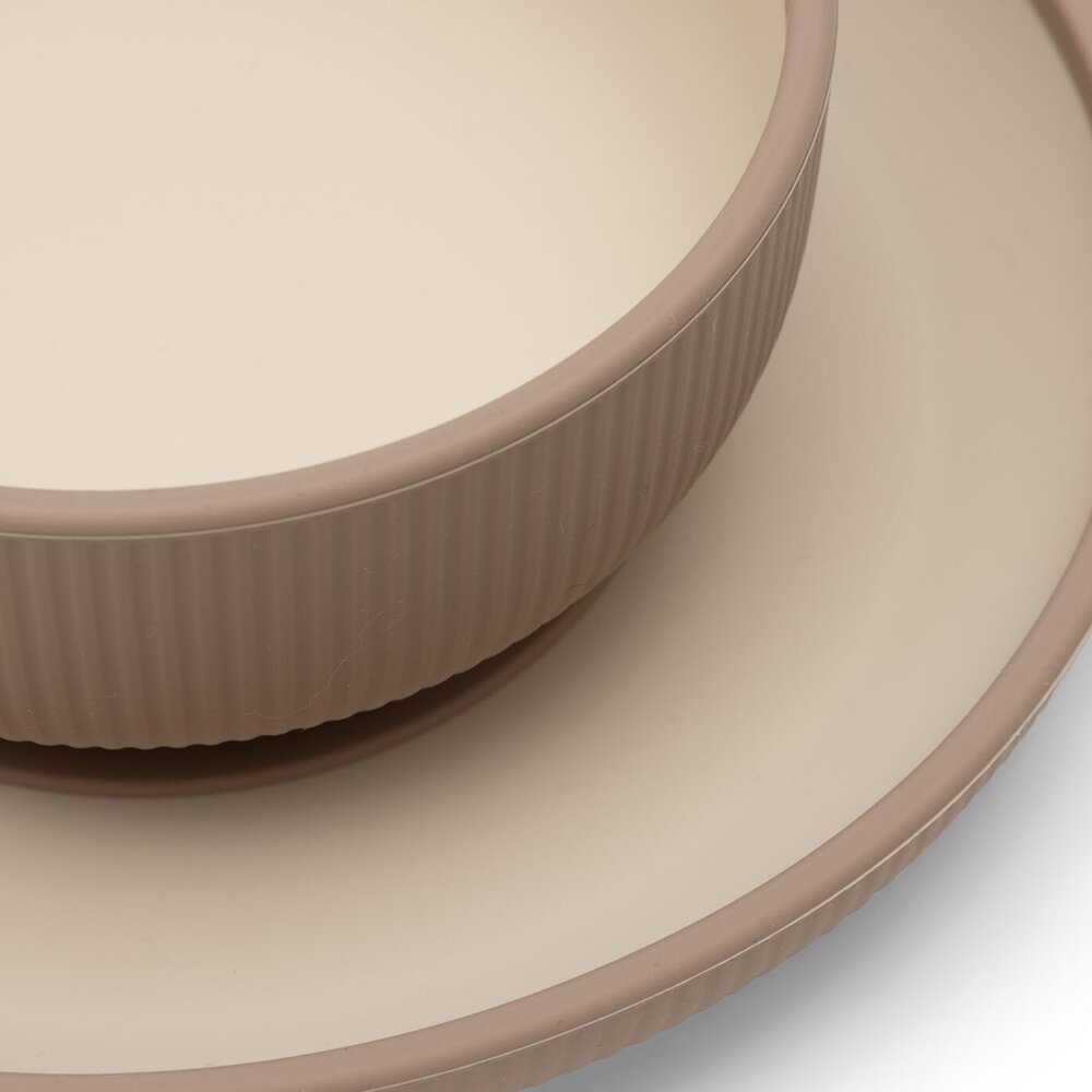 Kinderserviesset Siliconen Natural Shades