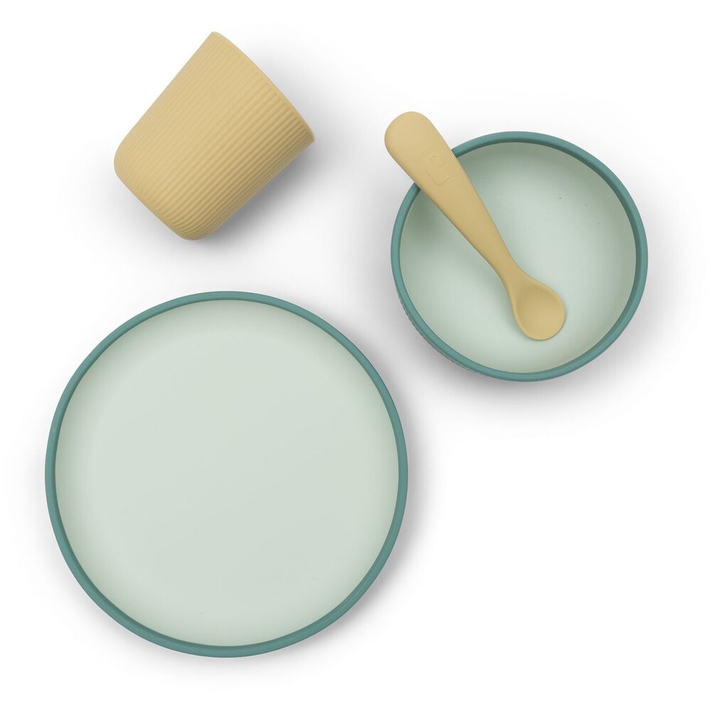 Kinderserviesset Siliconen Jade Shades Kinderserviesset Siliconen Jade Shades