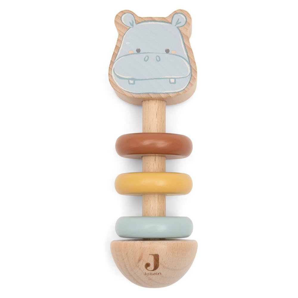 Houten Rammelaar - Hippo Happy Hippo happy