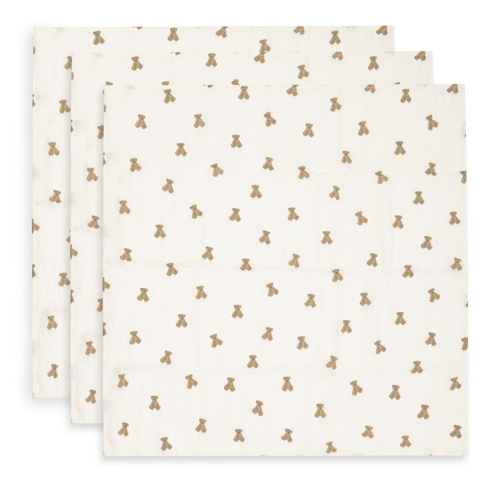 Hydrofiele Doek Small 70x70cm - 3 stuks Mini Teddy Bear Hydrofiele Doek Small 70x70cm - 3 stuks Mini Teddy Bear