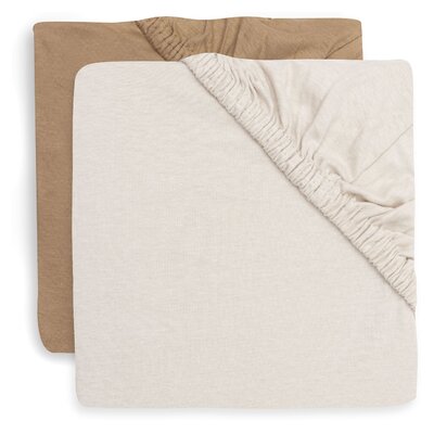 Hoeslaken Jersey 70/75x140/150cm - Hazel/Oatmeal - - Hoeslaken Jersey 70/75x140/150cm - Hazel/Oatmeal - -