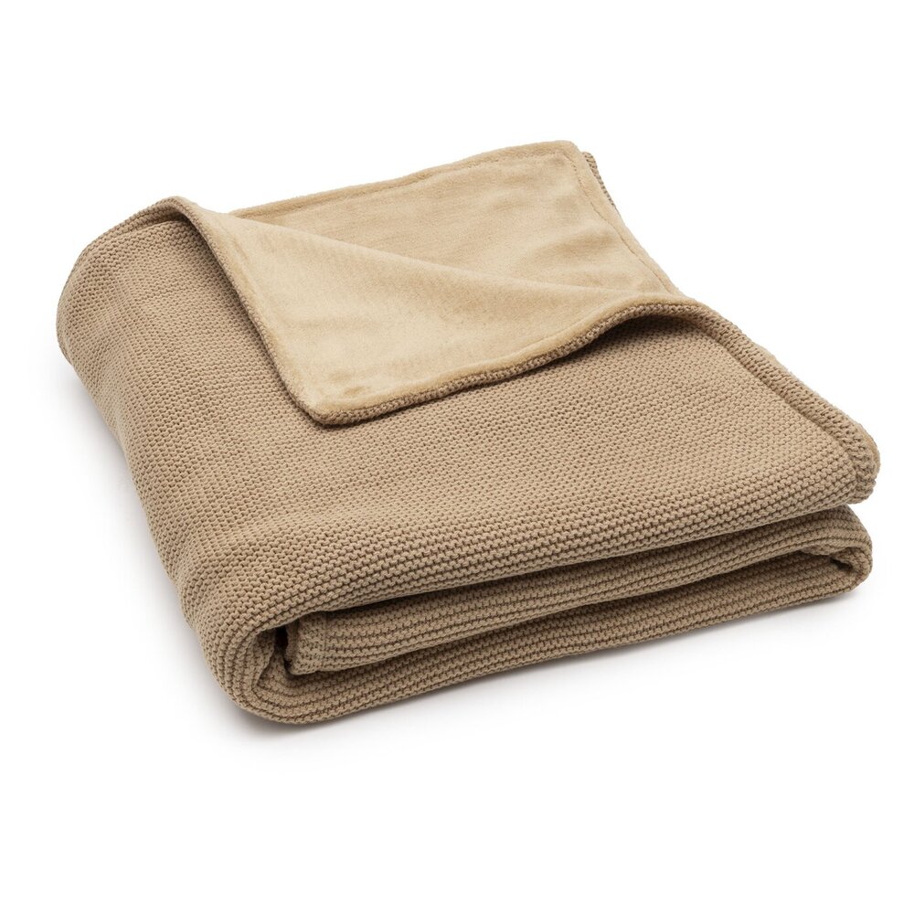 Deken Ledikant 100x150cm Basic Knit Hazel/Fleece