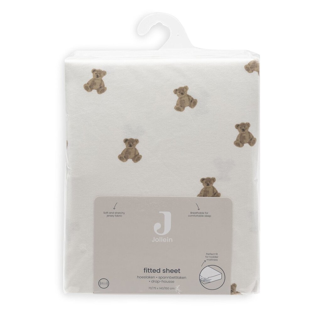 Hoeslaken Jersey 70/75x140/150cm Mini Teddy Bear Hoeslaken Jersey 70/75x140/150cm Mini Teddy Bear