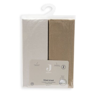 Hoeslaken Jersey 60x120cm - 2 Stuks Hazel/Oatmeal Hoeslaken Jersey 60x120cm - 2 Stuks Hazel/Oatmeal