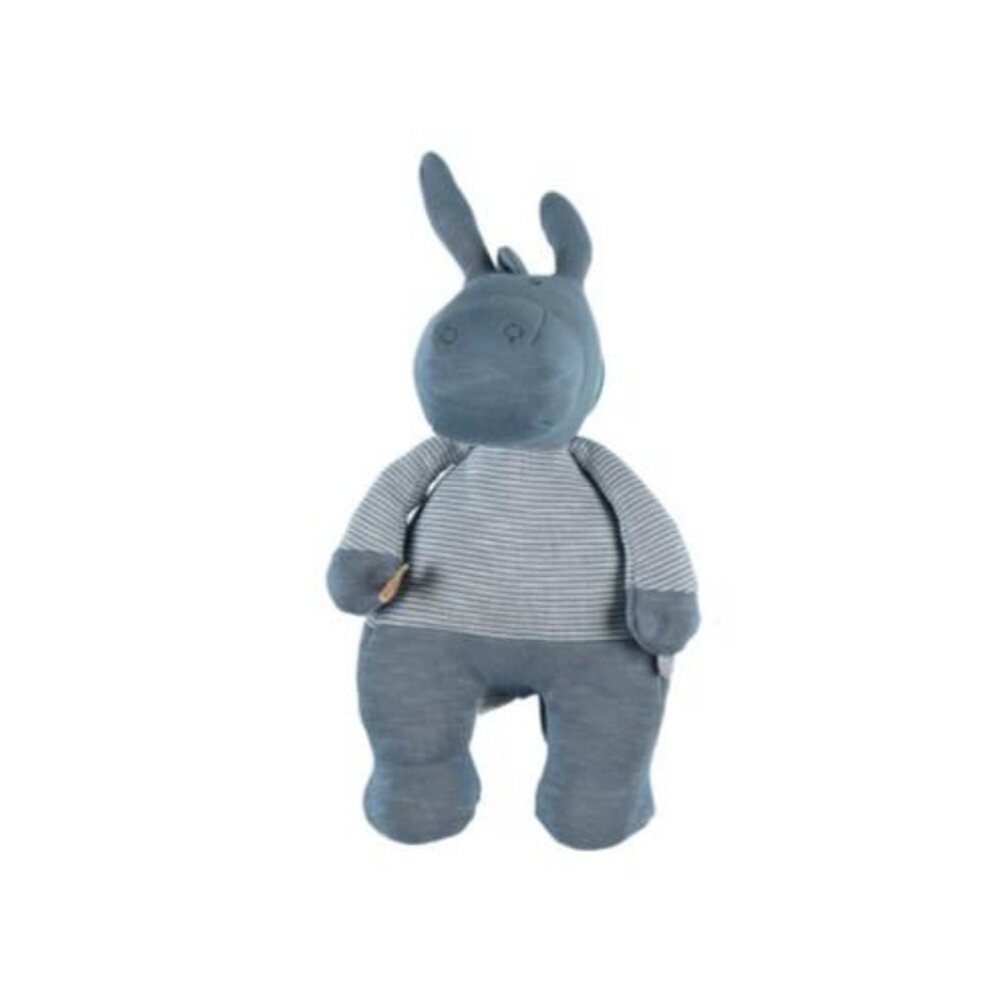 Paco, Nouky & Lola - paco bleu peluche small 25cm coton bio grijsblauw