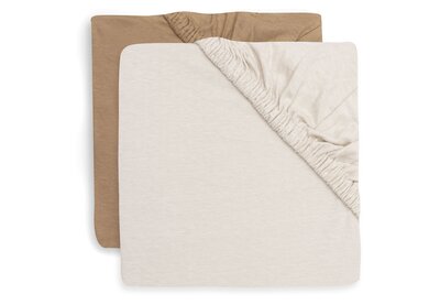 Hoeslaken Jersey 60x120cm - 2 Stuks Hazel/Oatmeal Hoeslaken Jersey 60x120cm - 2 Stuks Hazel/Oatmeal