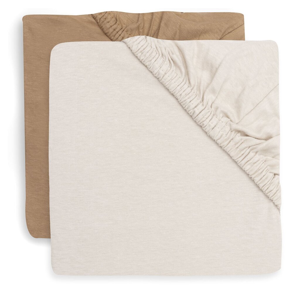 Hoeslaken Jersey 40/50x80/90cm - 2 stuks Hazel/Oatmeal Hoeslaken Jersey 40/50x80/90cm - 2 stuks Hazel/Oatmeal