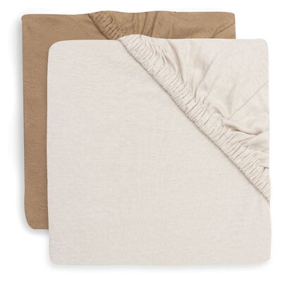 Hoeslaken Jersey 40/50x80/90cm - 2 stuks Hazel/Oatmeal Hoeslaken Jersey 40/50x80/90cm - 2 stuks Hazel/Oatmeal
