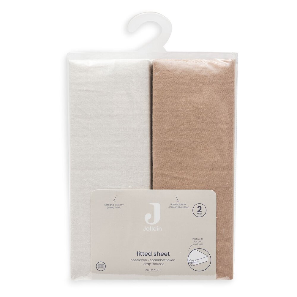 Hoeslaken Jersey 60x120cm Light Terra/Oatmeal Hoeslaken Jersey 60x120cm Light Terra/Oatmeal