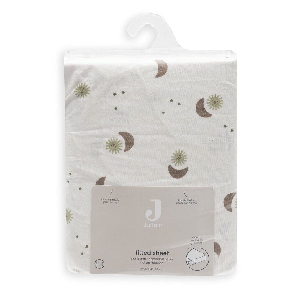 Hoeslaken Jersey 70/75x140/150cm Over the Moon Hoeslaken Jersey 70/75x140/150cm Over the Moon
