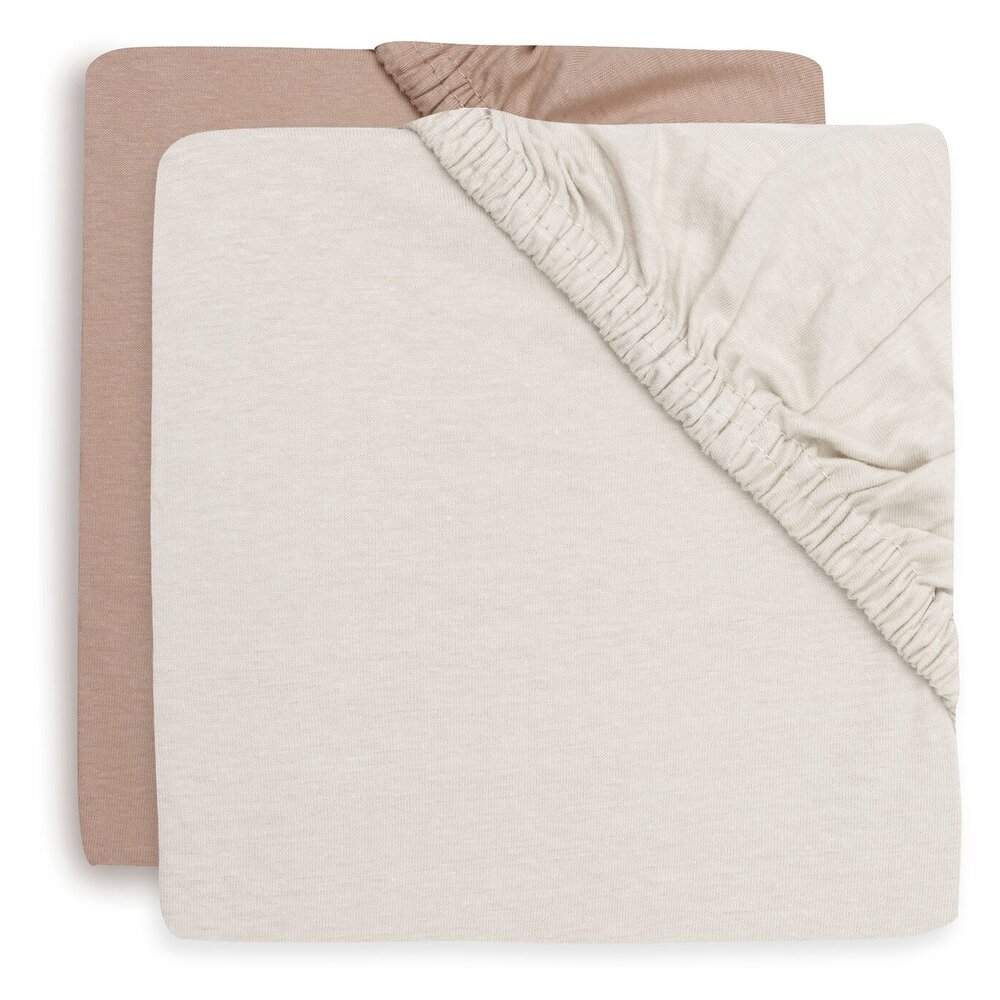 Hoeslaken Jersey 70/75x140/150cm - 2 stuks Light Terra/Oat Hoeslaken Jersey 70/75x140/150cm - 2 stuks Light Terra/Oat