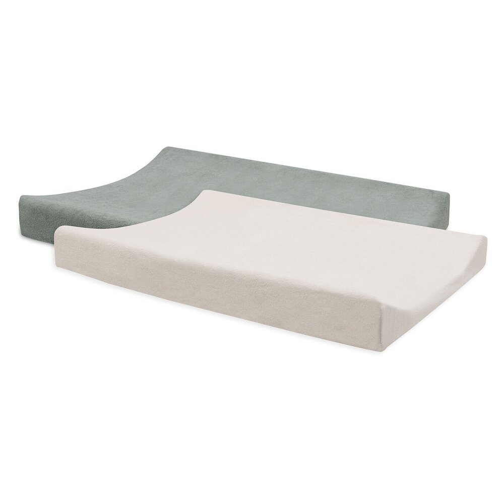 Aankleedkussenhoes Badstof 50x70cm- 2 Stuks Sea Green Ivory Aankleedkussenhoes Badstof 50x70cm- 2 Stuks Sea Green Ivory
