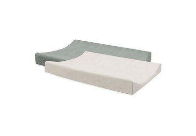 Aankleedkussenhoes Badstof 50x70cm- 2 Stuks Sea Green Ivory Aankleedkussenhoes Badstof 50x70cm- 2 Stuks Sea Green Ivory