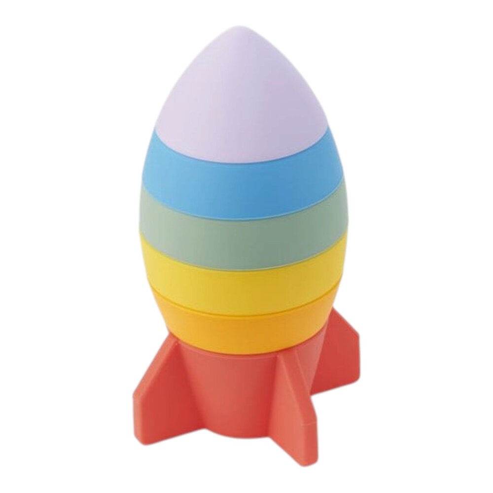 Silisoft Stapelbare Raket (Regenboog) - Pk6