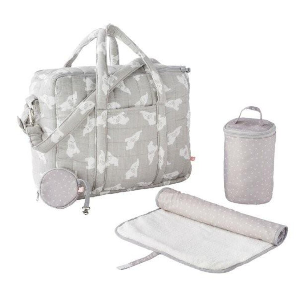 Mix&Match Gris Clair Sac A Langer Moussline Bio grijs