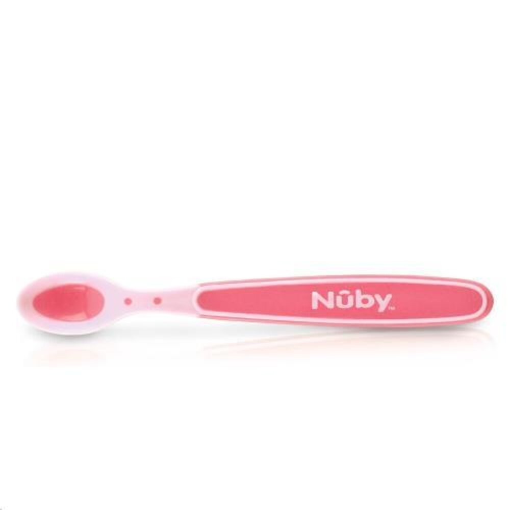Gepatenteerde warmtegevoelige lepels met zachte rand - Roze - 3st - 3m+ pink