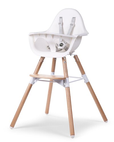 Evolu 2 kinderstoel Wit / Naturel