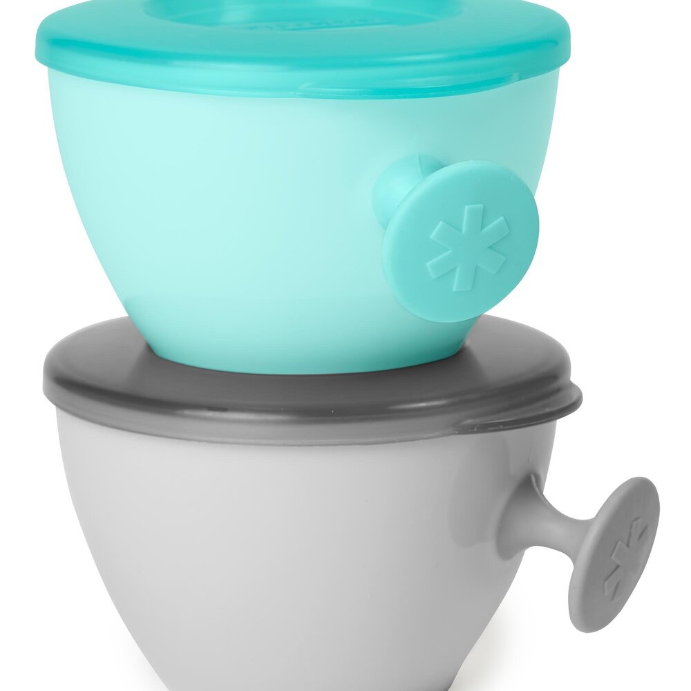 Kommetjes met handgreep grijs/groenblauw