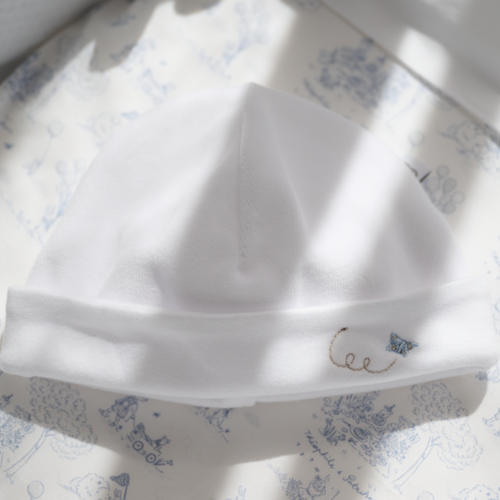 Muts jersey vlinder Wit/lichtblauw Muts jersey vlinder Wit/lichtblauw