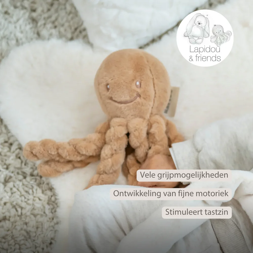 Octopus donker beige 22 cm Lapidou Octopus donker beige 22 cm Lapidou