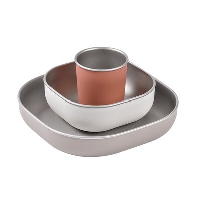 Eetset roestvrij staal Terracotta