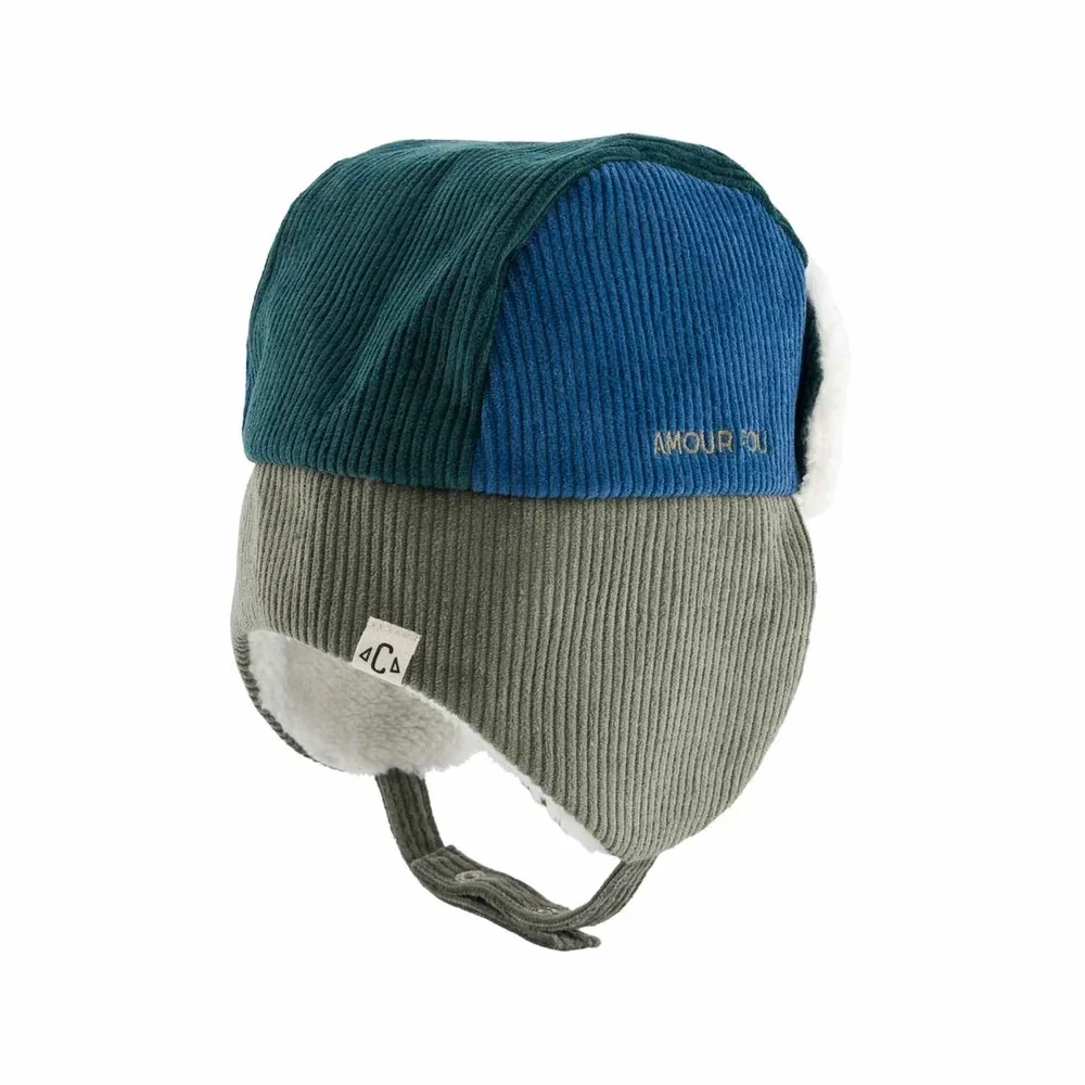 Chapka Tricolore Velours Green Chapka Tricolore Velours Green