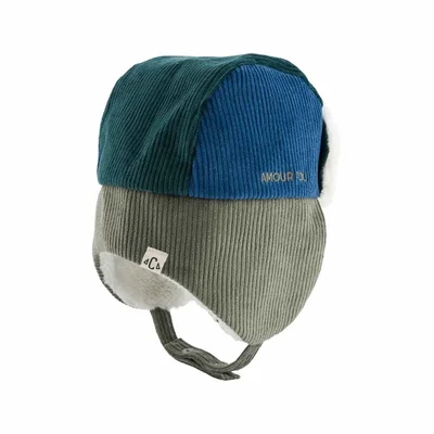 Chapka Tricolore Velours Green Chapka Tricolore Velours Green