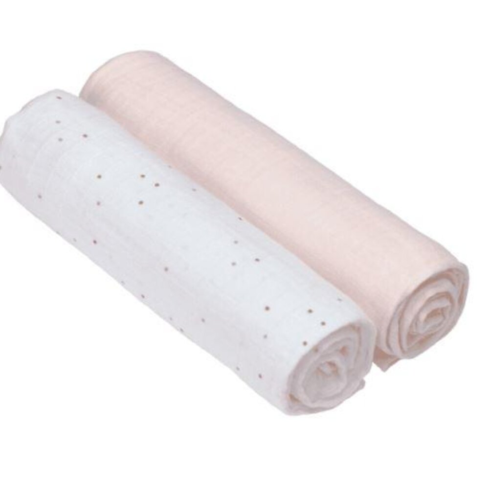 Swaddle & burp Deken xl about friends chinchilla 2 pcs ass., 120 x 120 cm roze