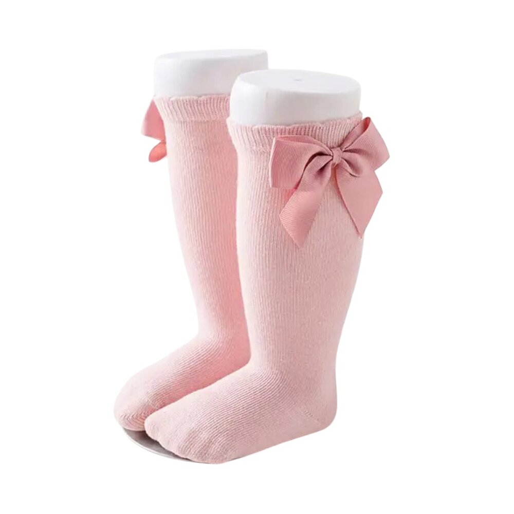 Kniekousen met strik Oud roze Kniekousen met strik Oud roze
