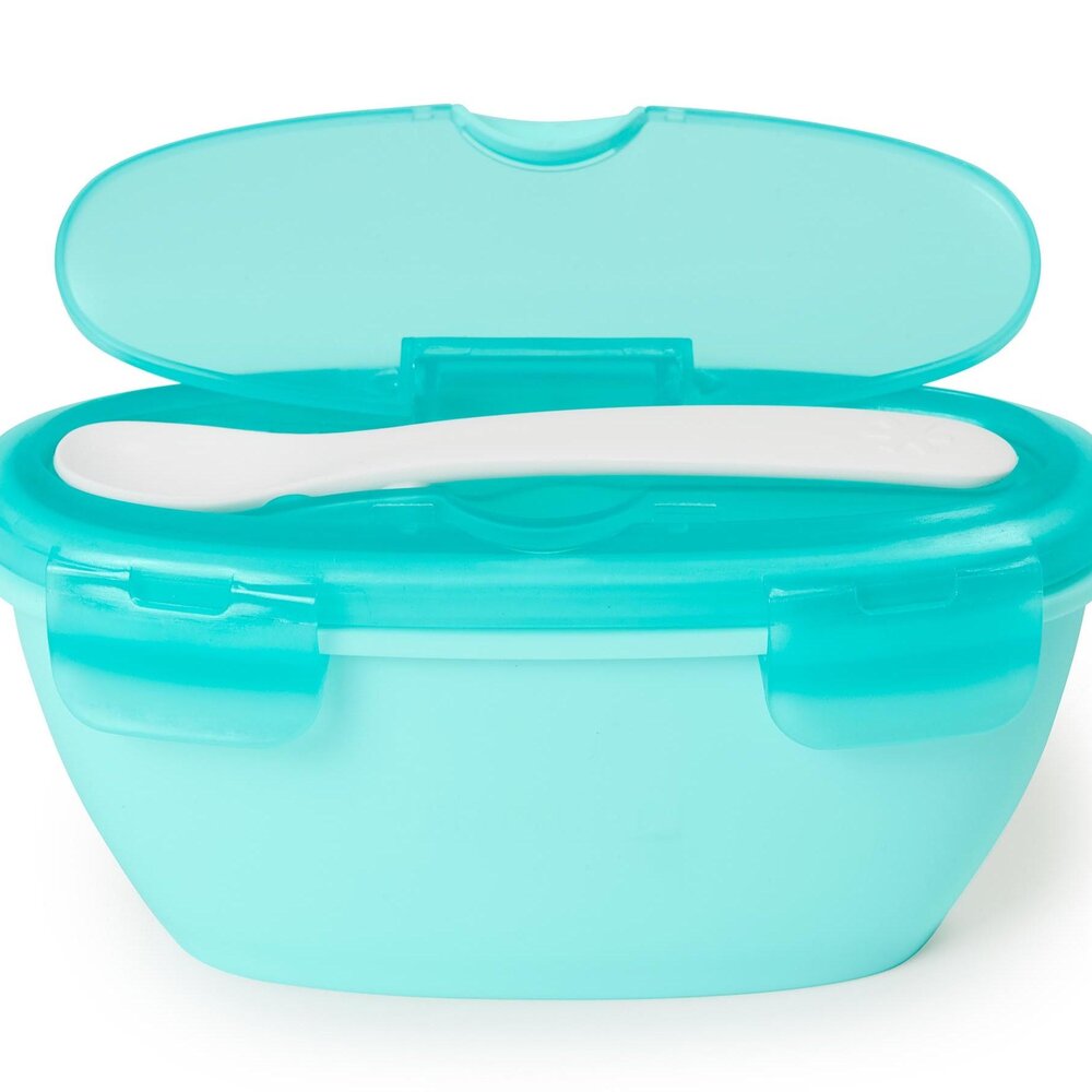 Reiskommetje met lepelgroen groenblauw