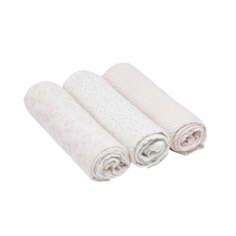 Heavenly Soft Swaddle L Lela Light Pink 3 Pcs Ass., 80 X 80 Cm roze