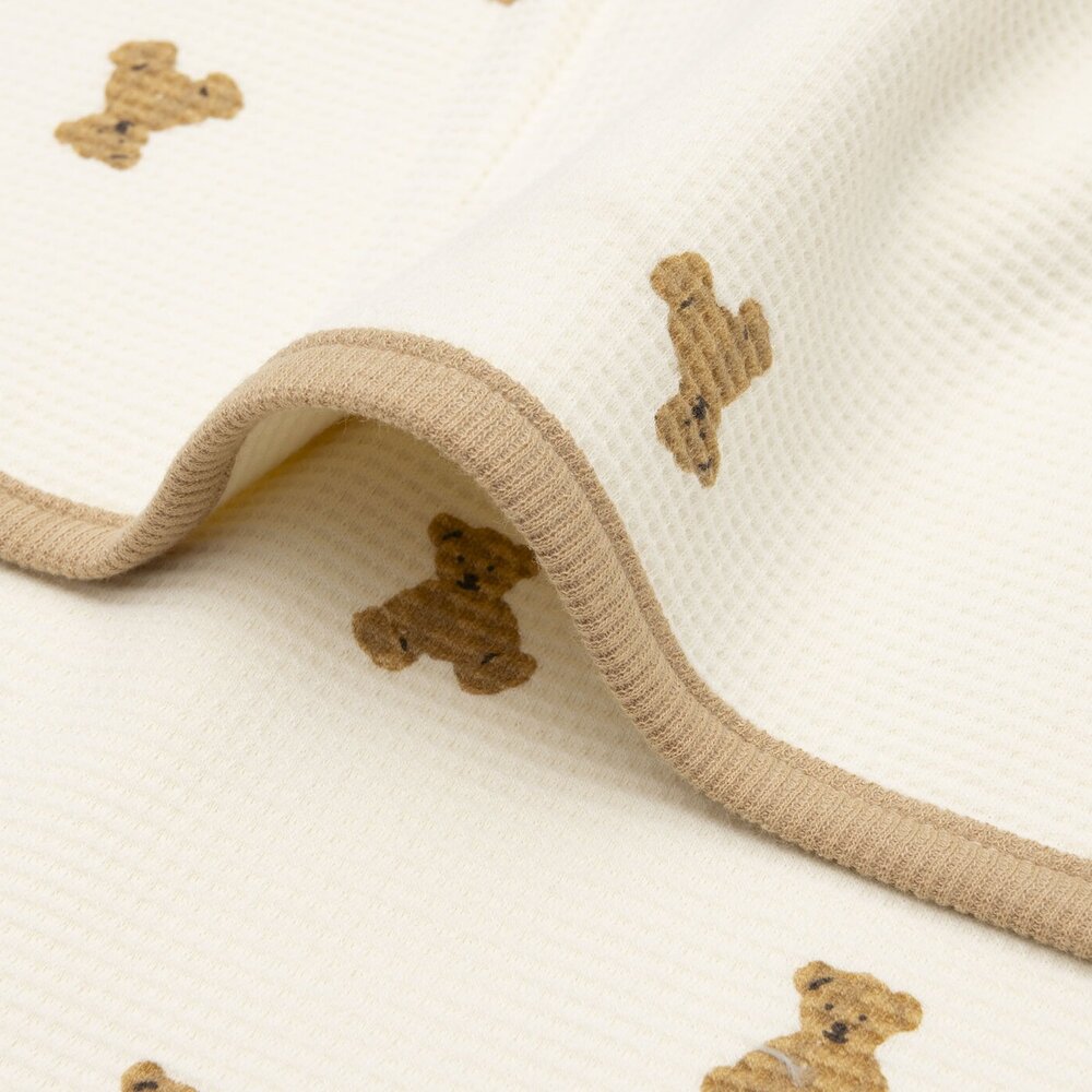 Deken Wieg 75x100cm Little Waffle - Mini Teddy Bea
