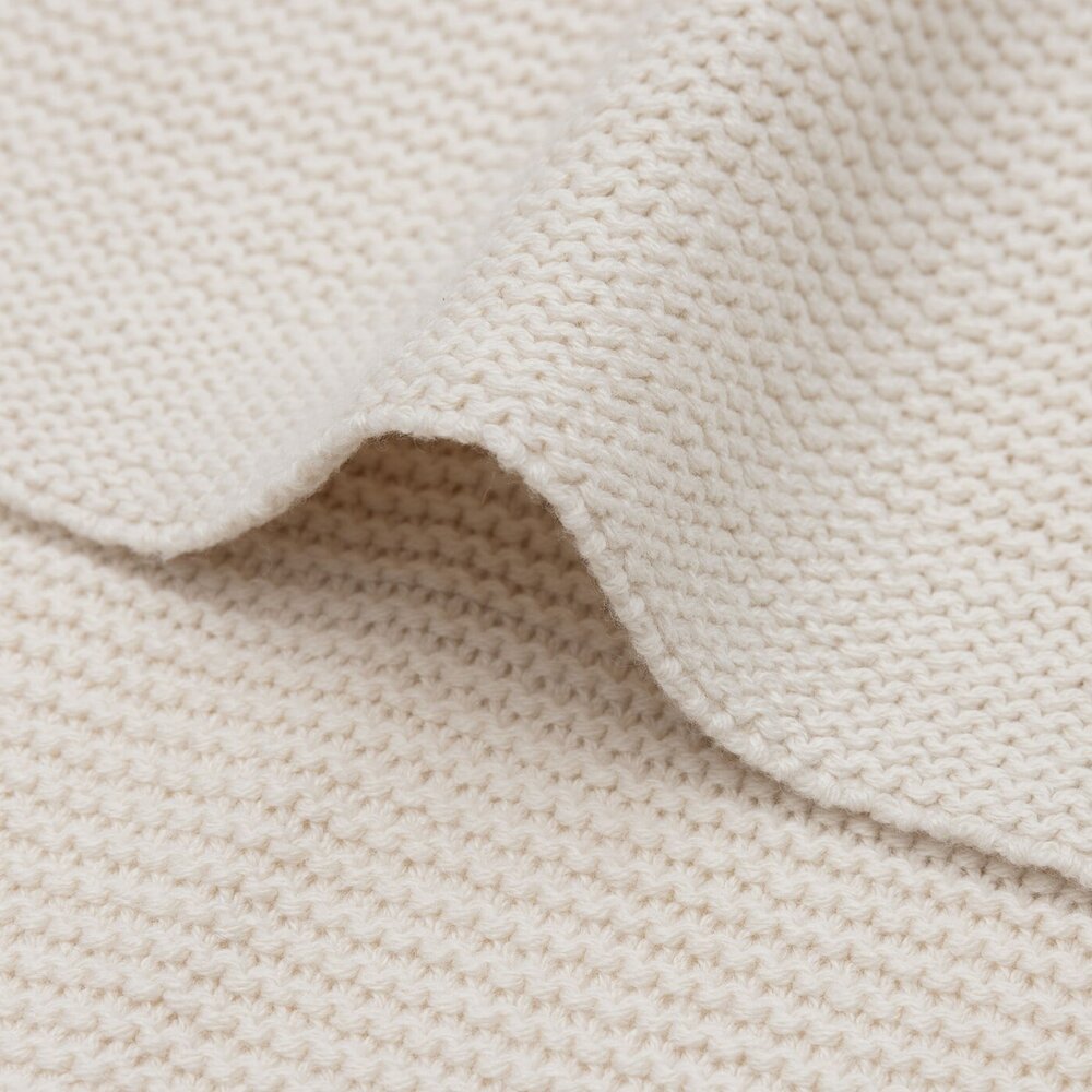 Deken Wieg 75x100cm Basic Knit Oatmeal