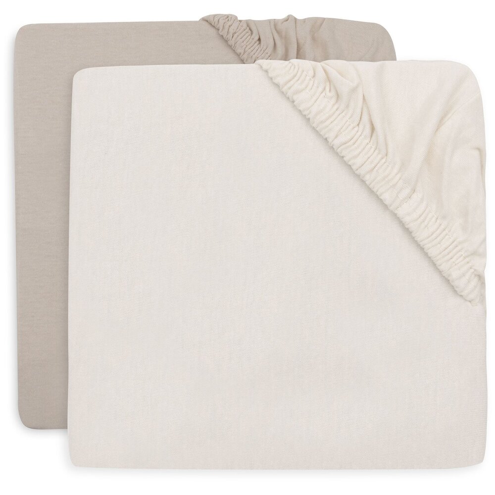 Hoeslaken Jersey 60x120cm - 2 Stuks Oatmeal/Sand