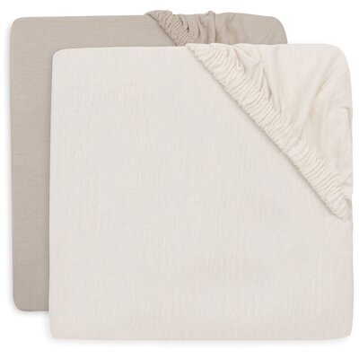 Hoeslaken Jersey 60x120cm - 2 Stuks Oatmeal/Sand
