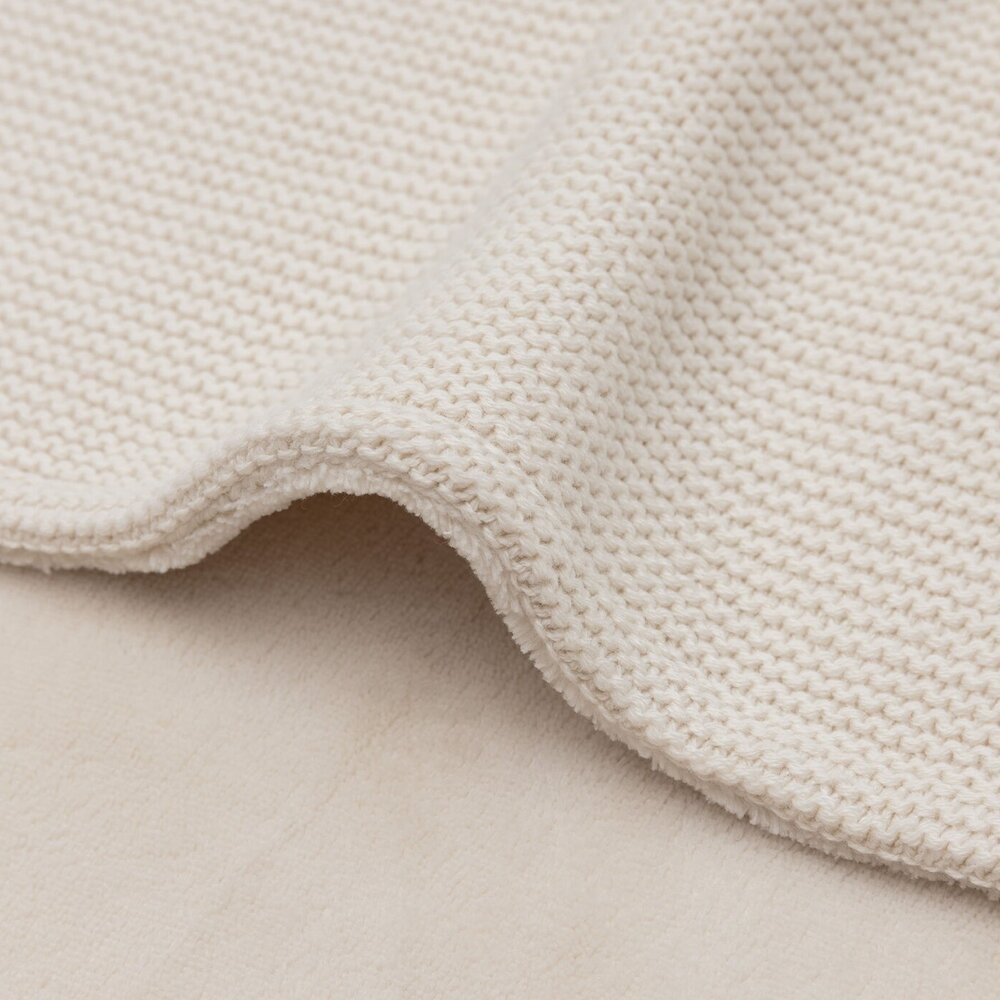 Deken Wieg 75x100cm Basic Knit Oatmeal/Velvet Deken Wieg 75x100cm Basic Knit Oatmeal/Velvet