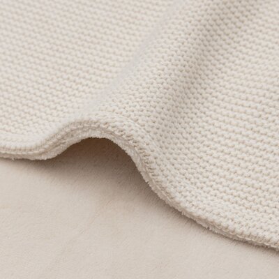 Deken Wieg 75x100cm Basic Knit Oatmeal/Velvet Deken Wieg 75x100cm Basic Knit Oatmeal/Velvet