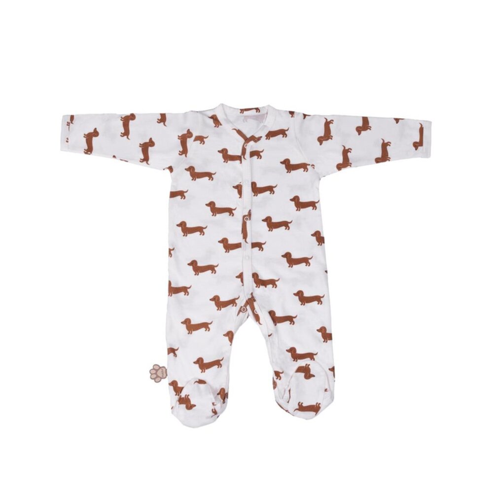 Pyjama 3 m teckel allover taupe