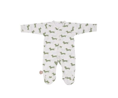 Pyjama 3 m teckel allover matcha Pyjama 3 m teckel allover matcha