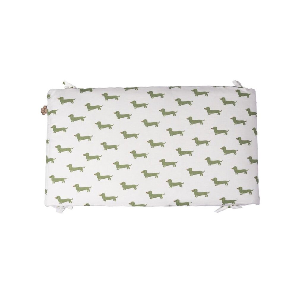 Bed/parkomtrek teckel allover matcha