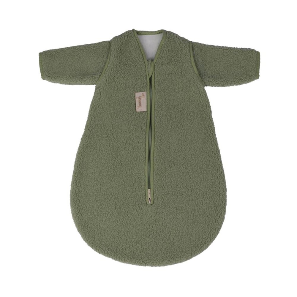Slaapzak teckel teddy matcha 60cm+mouw - autostoel