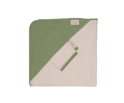 Badcape+washand teckel matcha Badcape+washand teckel matcha