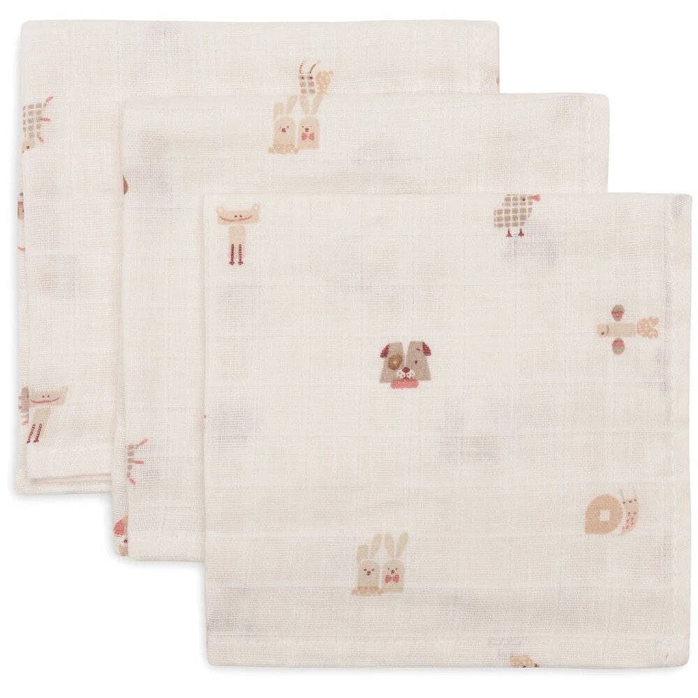 Hydrofiel Monddoekje 31x31cm - 3 stuks Animal friends Hydrofiel Monddoekje 31x31cm - 3 stuks Animal friends
