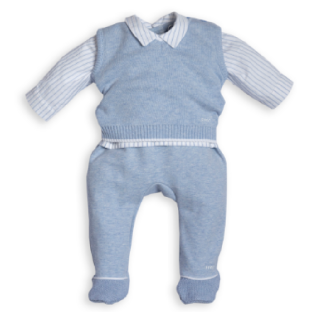 Babypakje met hemdje en debardeur Azzuro