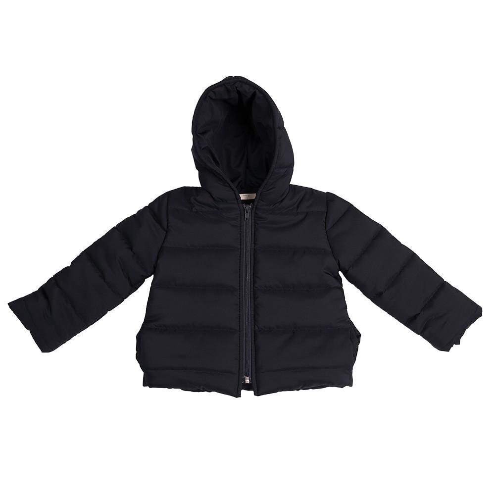 Hooded Navy Gewatteerde Jas Navy