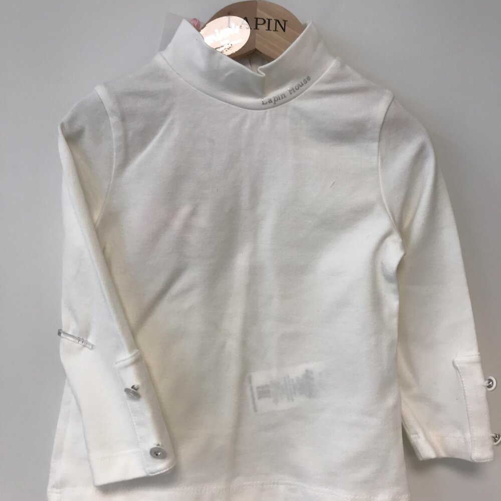 T-shirt met opstaand kraagje ecru