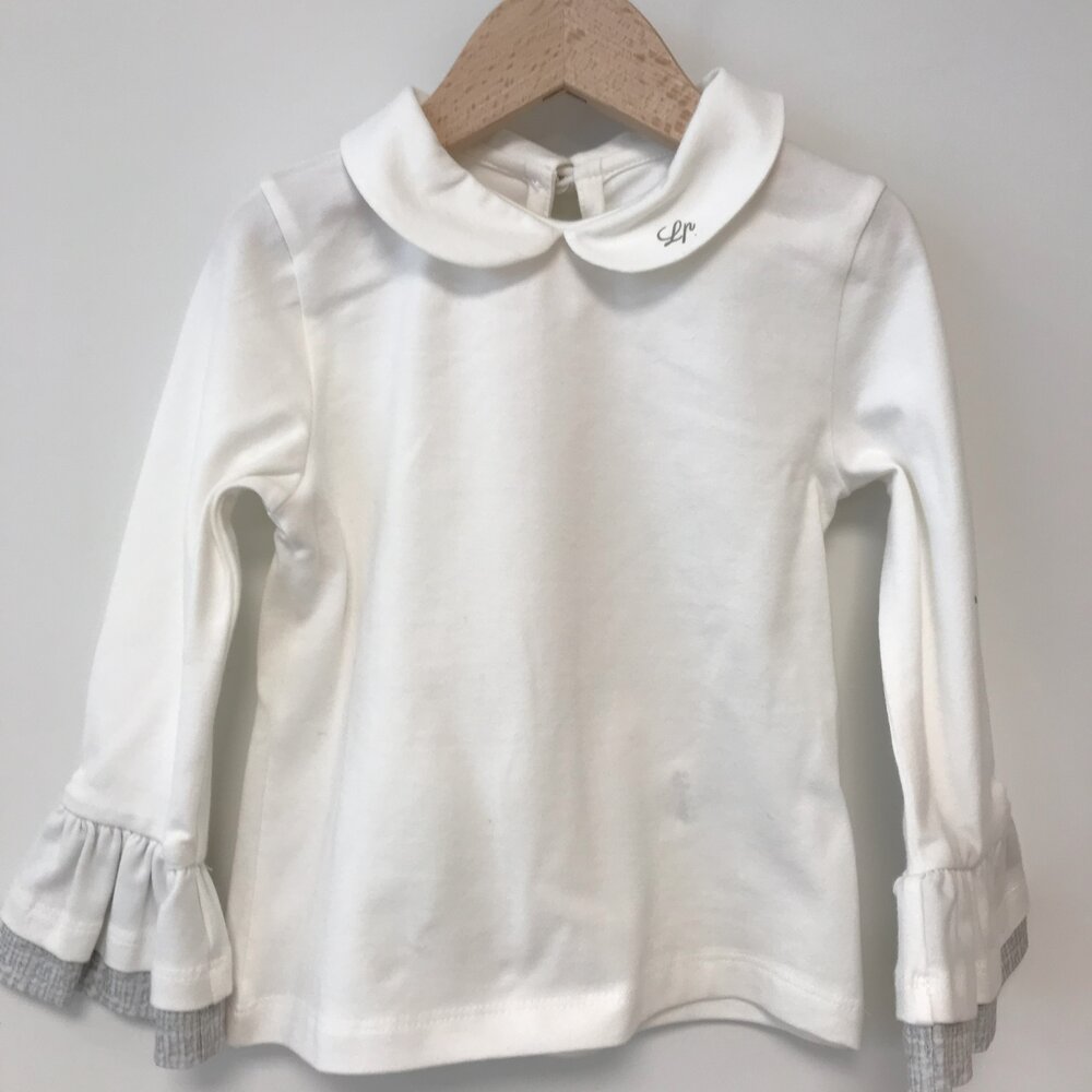 T-shirt ecru met kraagje ecru