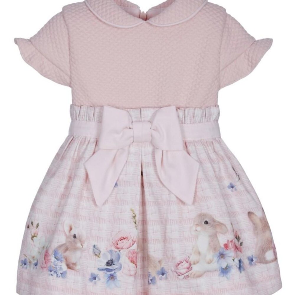 Kleedje met  konijn roze