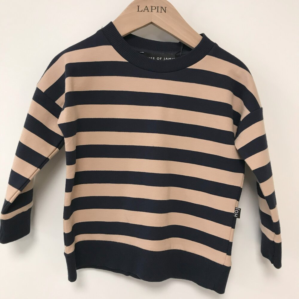 Sweater Biscuit &Bleu Stripes biscuit & blue stripes
