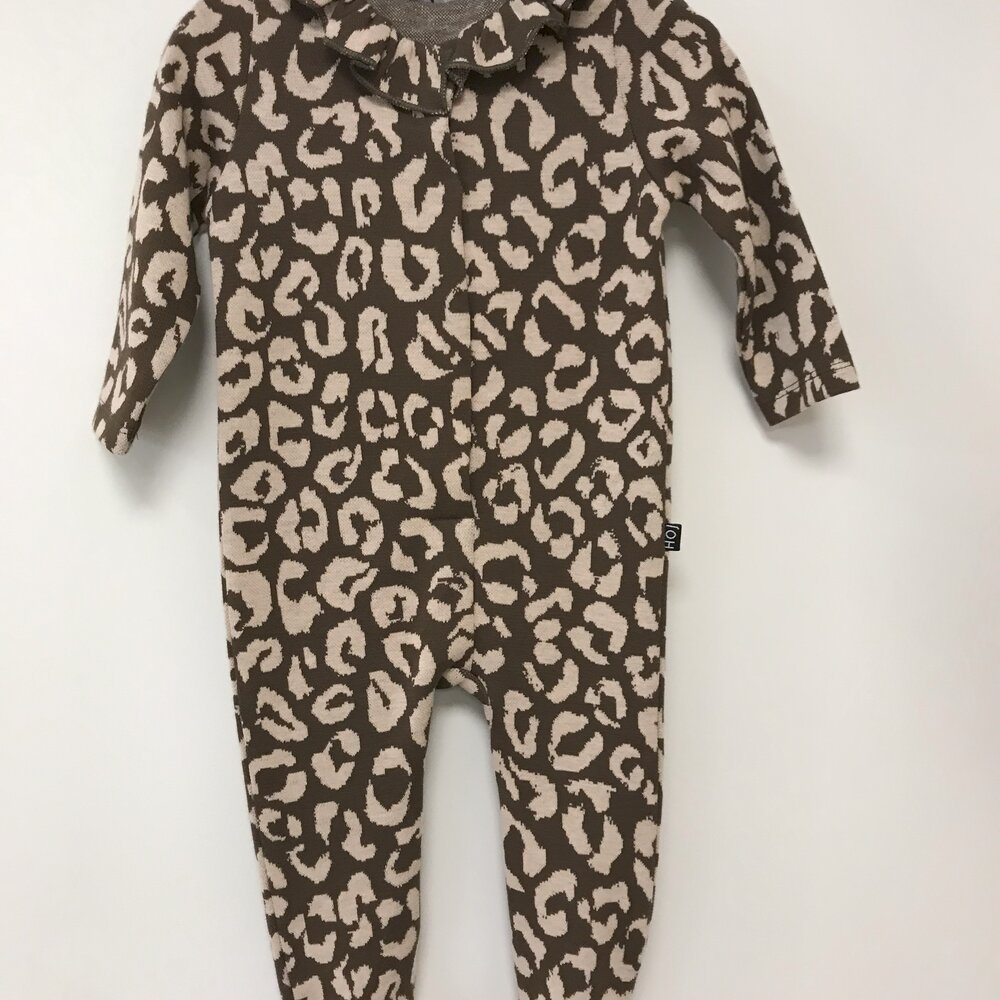 Frill Babysuit rosewood leopard